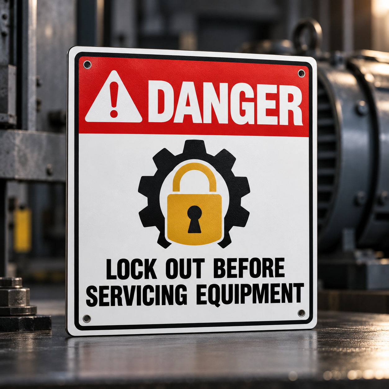 aabo-lockout-sign Lock Out Before Servicing Equipment Sign - Image 1